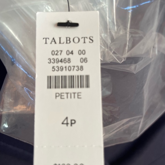 NWT PETITE TALBOTS NAVY DOUBLE BREASTED JACKET - Picture 3 of 4